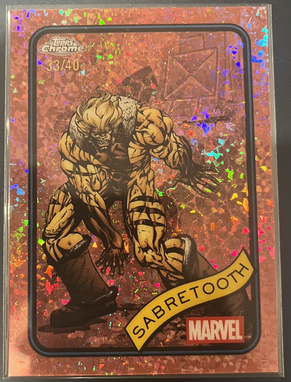 2025 Topps Chrome Marvel Rose Gold Refractor Sabretooth #92 /40 2025 Topps Chrome Marvel Rose Gold Refractor Sabretooth #92 /40