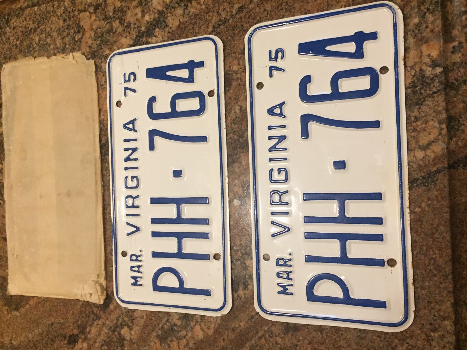 1975 Virginia PAIR License Tags Plates. PHH-764 Va. New NOS 1975 Virginia PAIR License Tags Plates. PHH-764 Va. New NOS