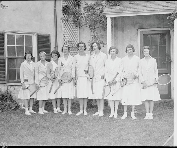 Tennis Players Posing with Racquets 1933 Photo Boston Beats New York, 5-4, for