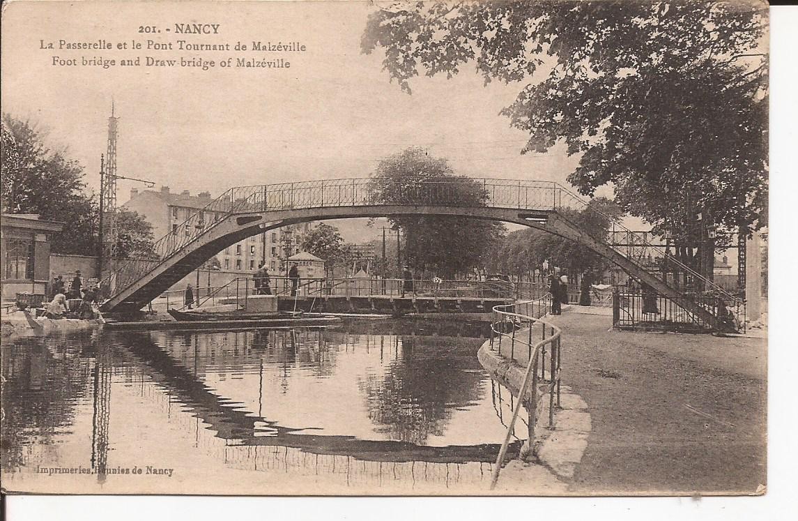Old postcard 54 Nancy La Passerelle et le Pont Tournant de Malzéville Old postcard 54 Nancy La Passerelle et le Pont Tournant de Malzéville
