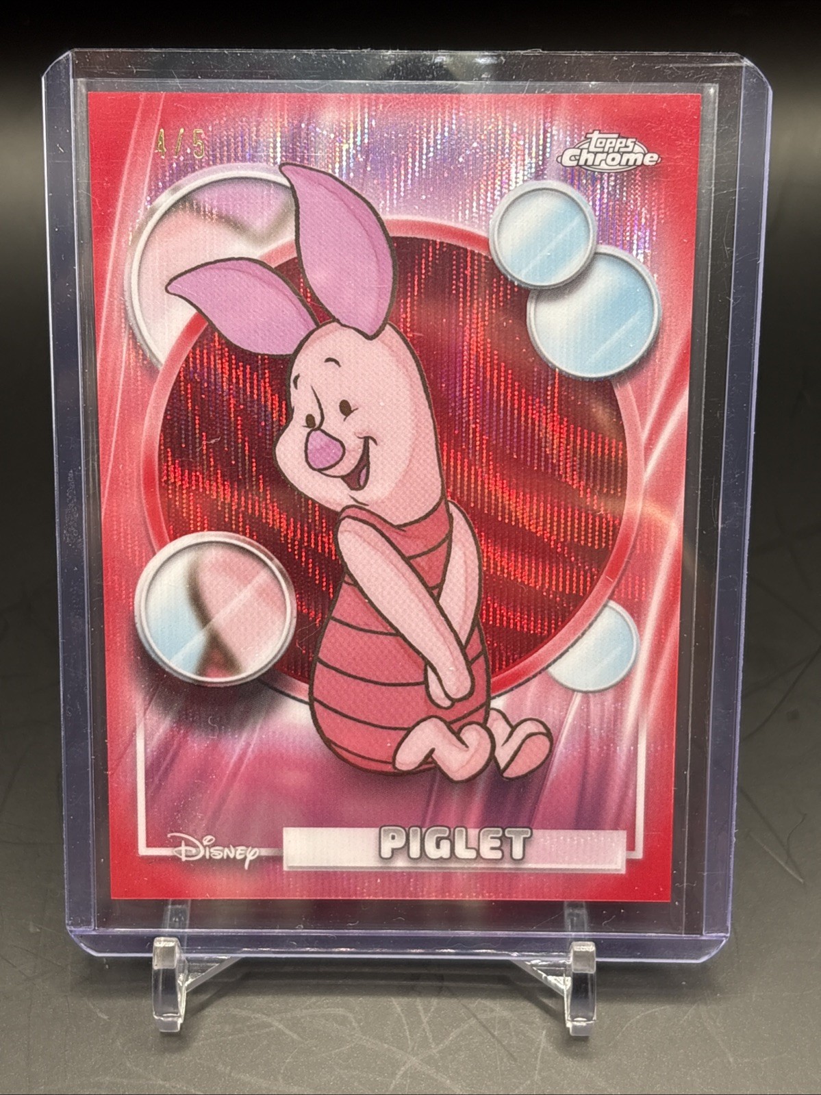 2026 Topps Disney Chrome Piglet 4/5 Red Wave Winnie The Pooh 2026 Topps Disney Chrome Piglet 4/5 Red Wave Winnie The Pooh