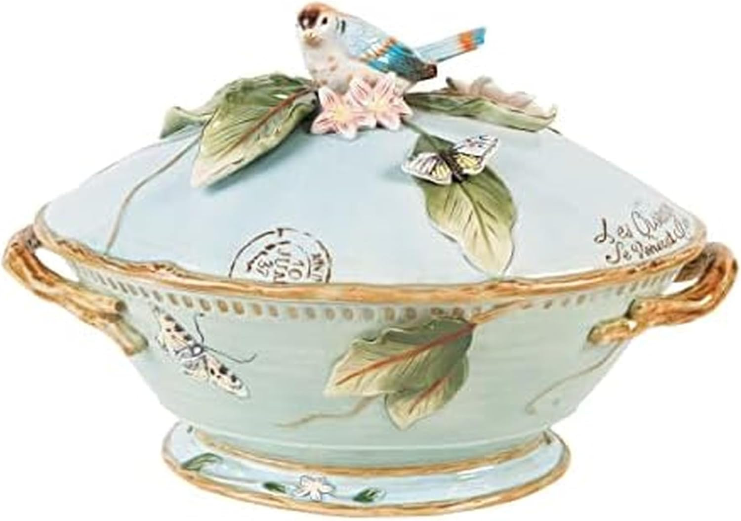 Fitz & Floyd Fitz and Floyd Toulouse Soup Tureen with Ladle, 3.5 Quart, Blue Fitz & Floyd Fitz and Floyd Toulouse Soup Tureen with Ladle, 3.5 Quart, Blue