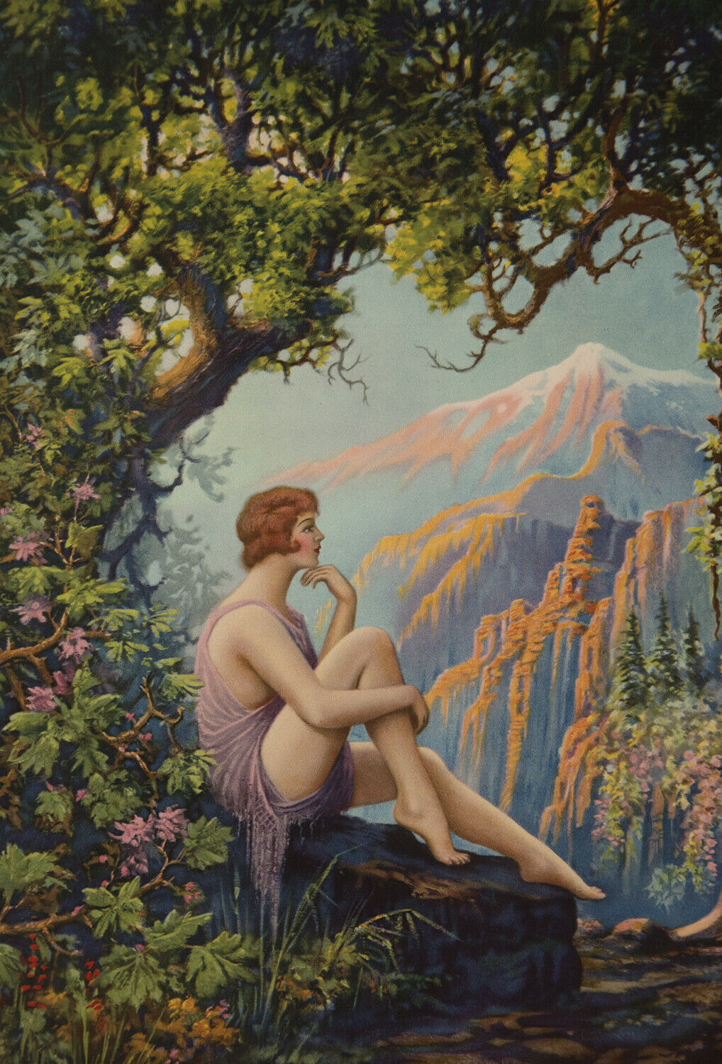 Vintage Pin-Up Poster 1920s Art Deco Escapist Classical Fantasy Fletcher Sultzer