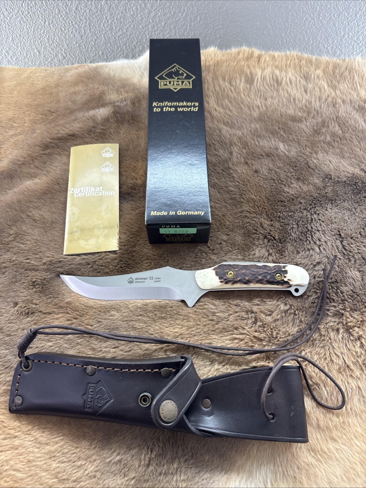 PUMA Skinner II 118393 Stag Germany Knife NOS NIB 105/RC PUMA Skinner II 118393 Stag Germany Knife NOS NIB 105/RC