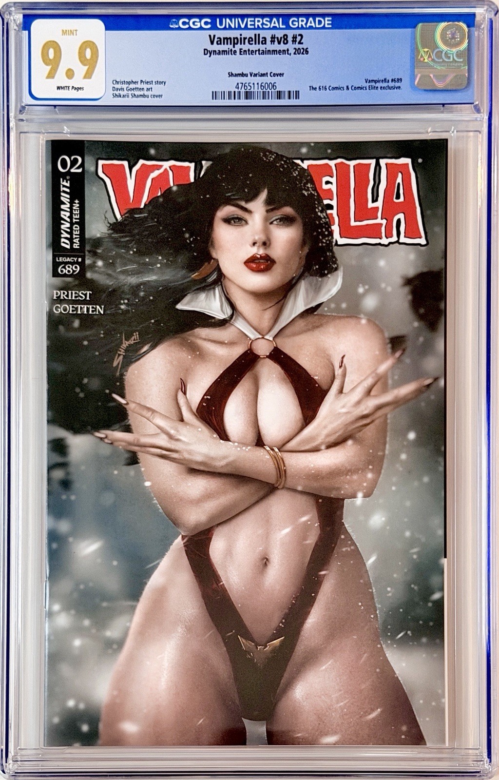 Vampirella v8 #2 - CGC 9.9 Mint - Shikarii Shambu Variant Limited to 500 Copies Vampirella v8 #2 - CGC 9.9 Mint - Shikarii Shambu Variant Limited to 500 Copies
