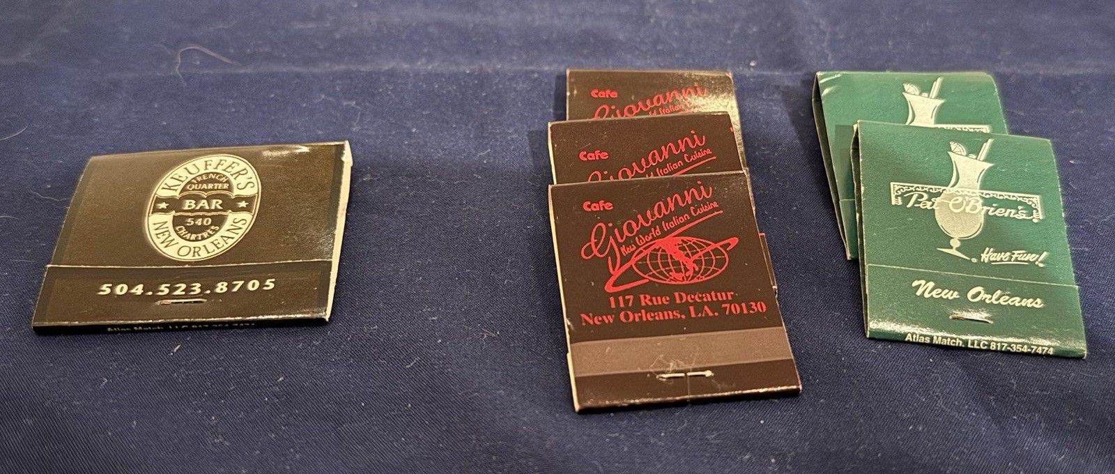 Lot of 6 Vintage New Orleans French Quarter Matchbooks Pat O\'Brien\'s Unstruck
