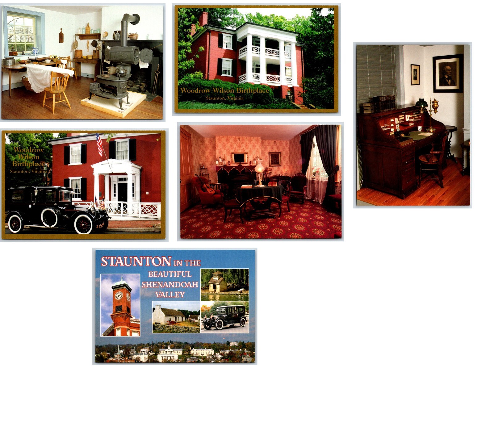 STAUNTON Virginia Shenandoah valley (LOT 6 continental) ~woodrow wilson etc STAUNTON Virginia Shenandoah valley (LOT 6 continental) ~woodrow wilson etc