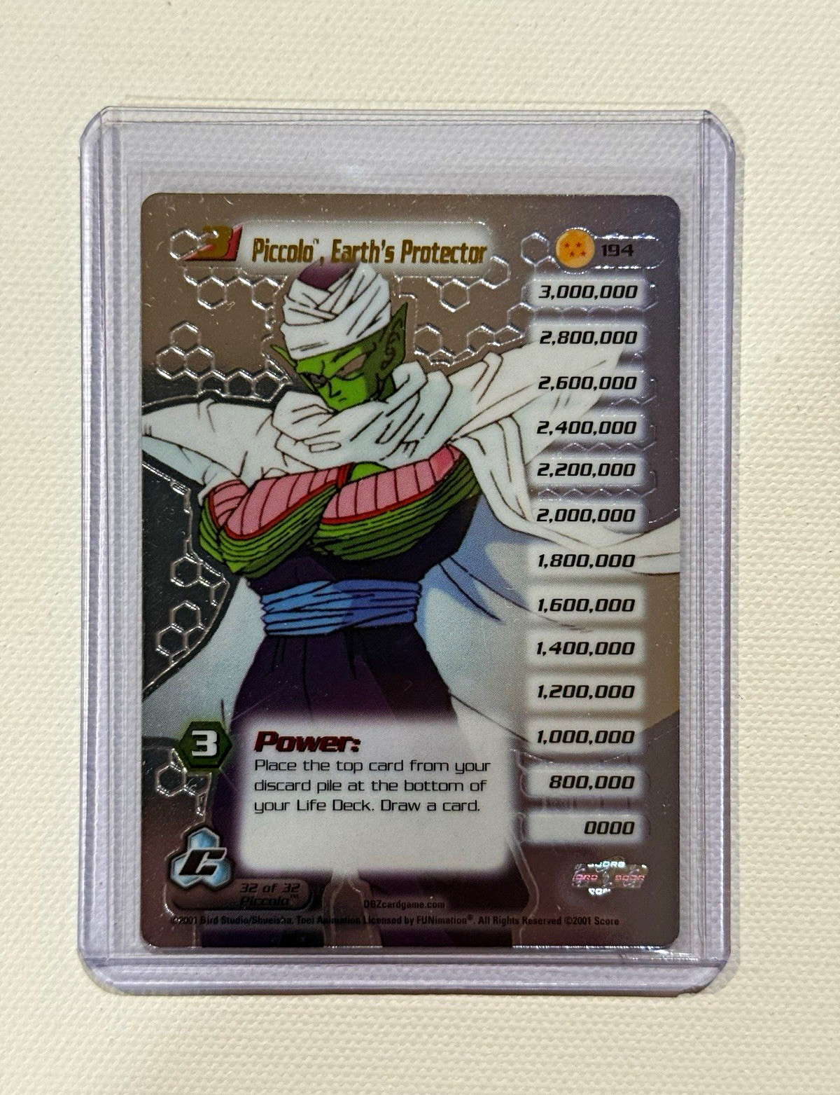 2001 Score DBZ Cell Saga Piccolo Earth’s Protector #194 High Tech Foil Unlimited 2001 Score DBZ Cell Saga Piccolo Earth’s Protector #194 High Tech Foil Unlimited