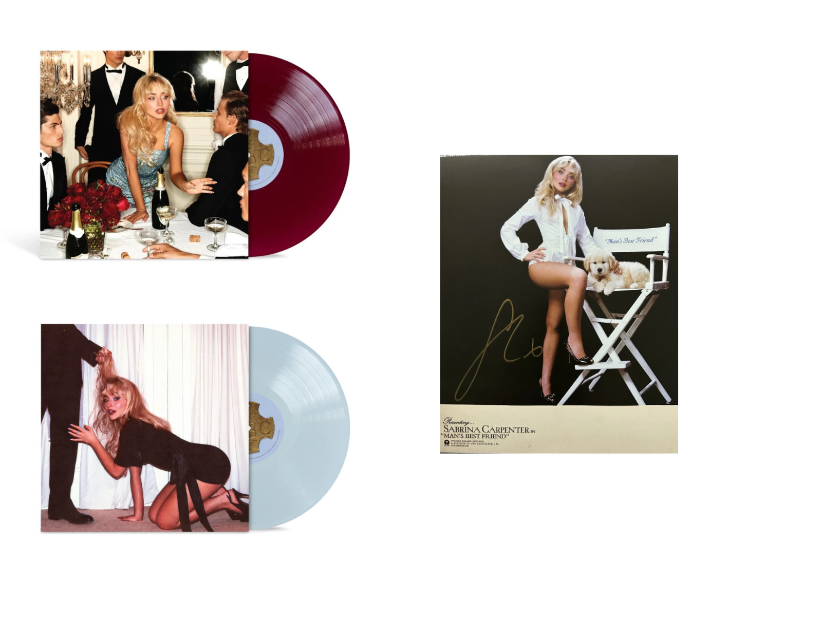 Sabrina Carpenter Man's Best Friend 2 Vinyl Lot + Signed Insert Sealed