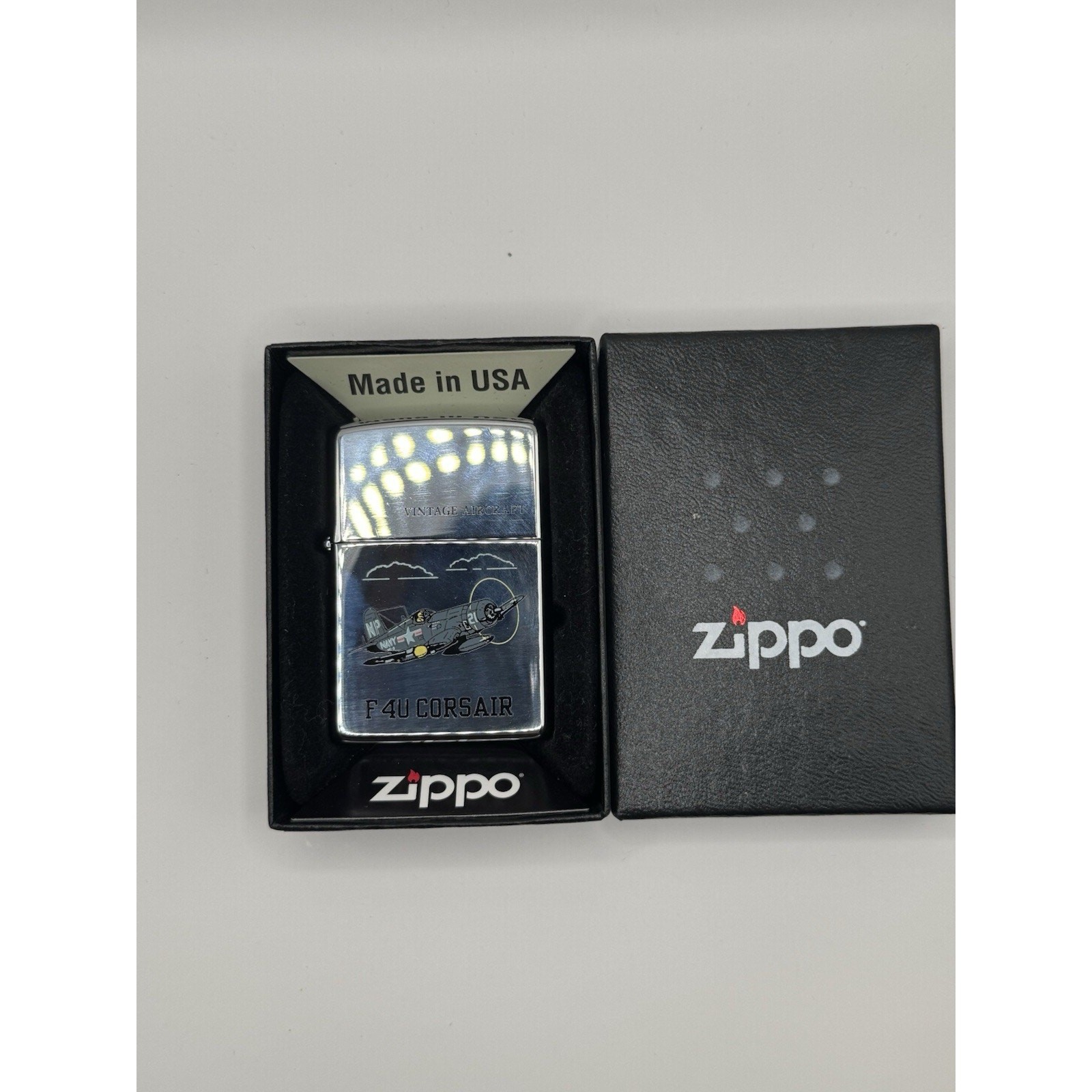 1993 F4U Corsair Vintage Aircraft Zippo Lighter Unfired In Box 1993 F4U Corsair Vintage Aircraft Zippo Lighter Unfired In Box
