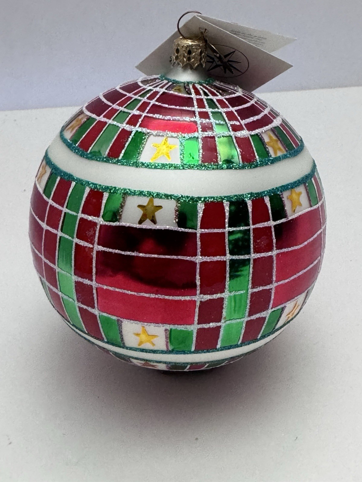 Christopher Radko Star Weaver Christmas Ornament Ball 2001 01-0061-0 Christopher Radko Star Weaver Christmas Ornament Ball 2001 01-0061-0