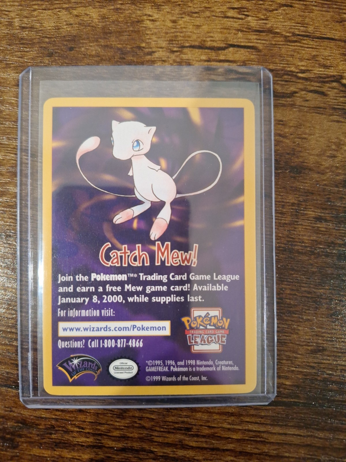 1999 Pokémon Catch Mew Promo Card 1999 Pokémon Catch Mew Promo Card