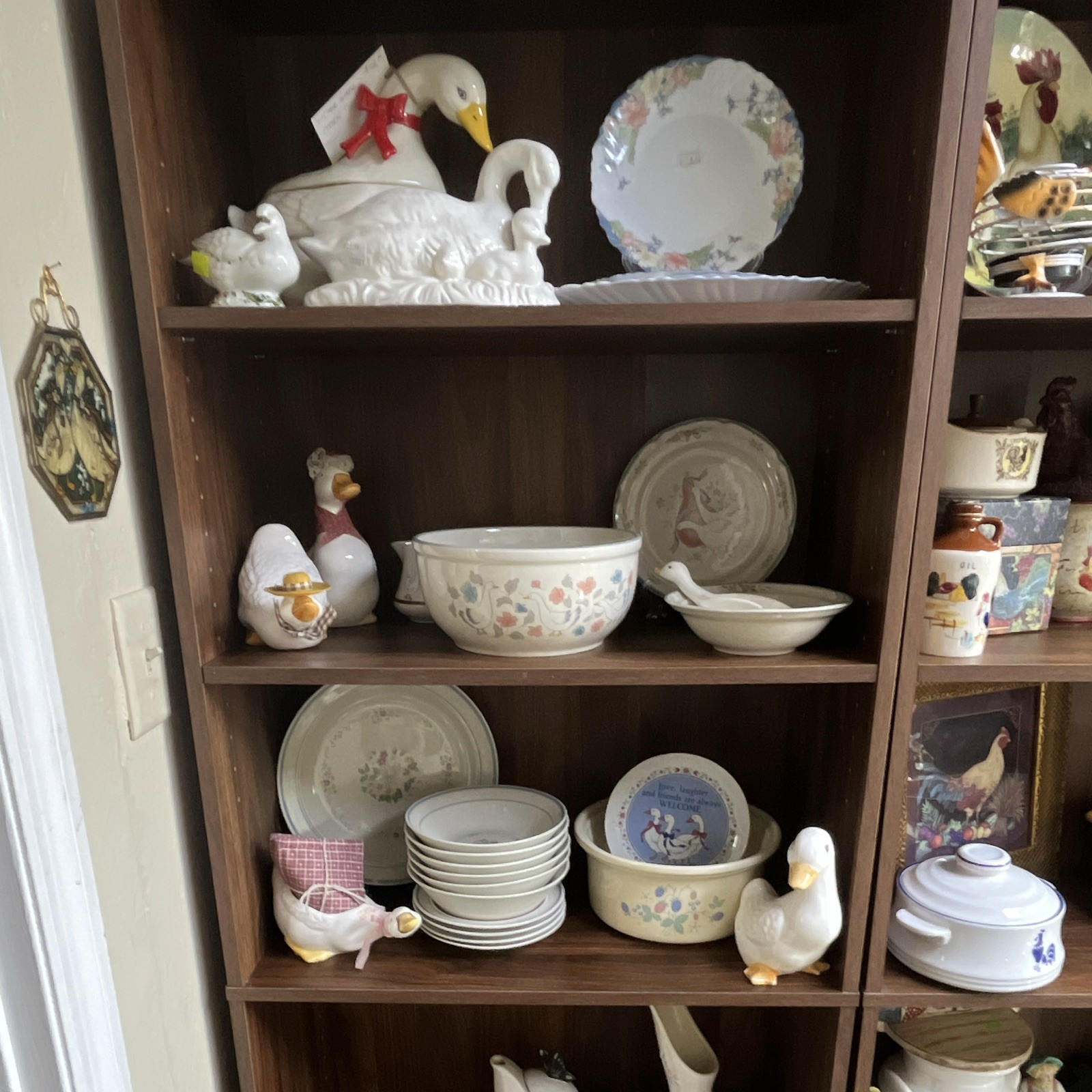 Vintage Ceramic Duck, Goose & Swan Figurines with Floral Bowls & Plates Lot Vintage Ceramic Duck, Goose & Swan Figurines with Floral Bowls & Plates Lot