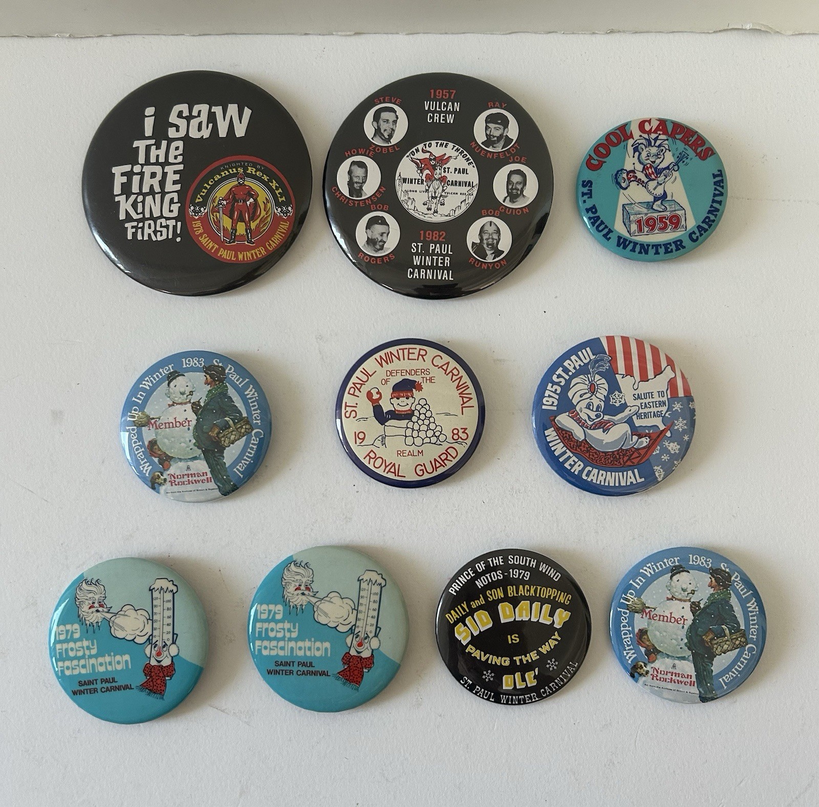 Vintage St. Paul Minnesota Winter Carnival Button Pinback Lot Of 10 Vintage St. Paul Minnesota Winter Carnival Button Pinback Lot Of 10