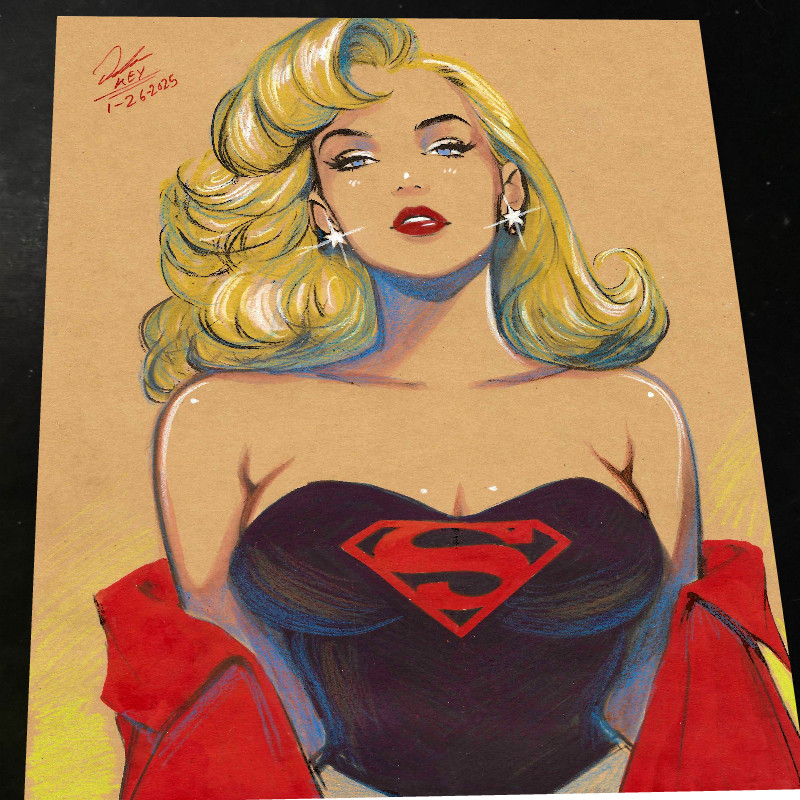 Superwoman Art Print Signed 8.5x11 | Art by Keyeske Superwoman Art Print Signed 8.5x11 | Art by Keyeske