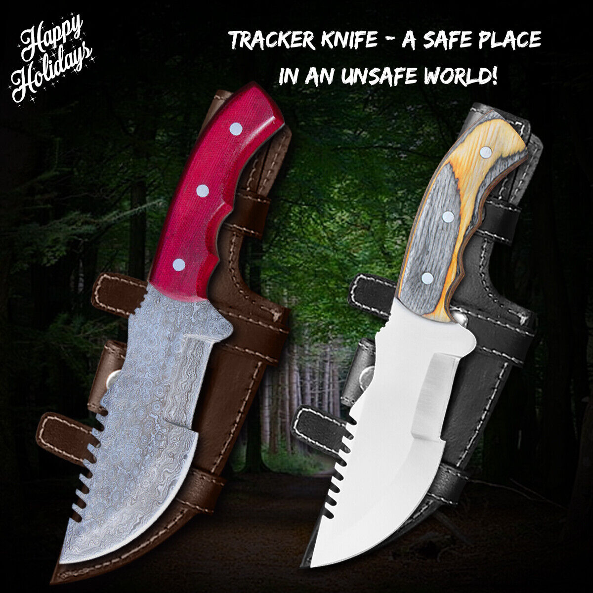 TRACKER® Handmade Tracker Knife 2 Pcs Set, Survival, Hunting & Outdoor Knife