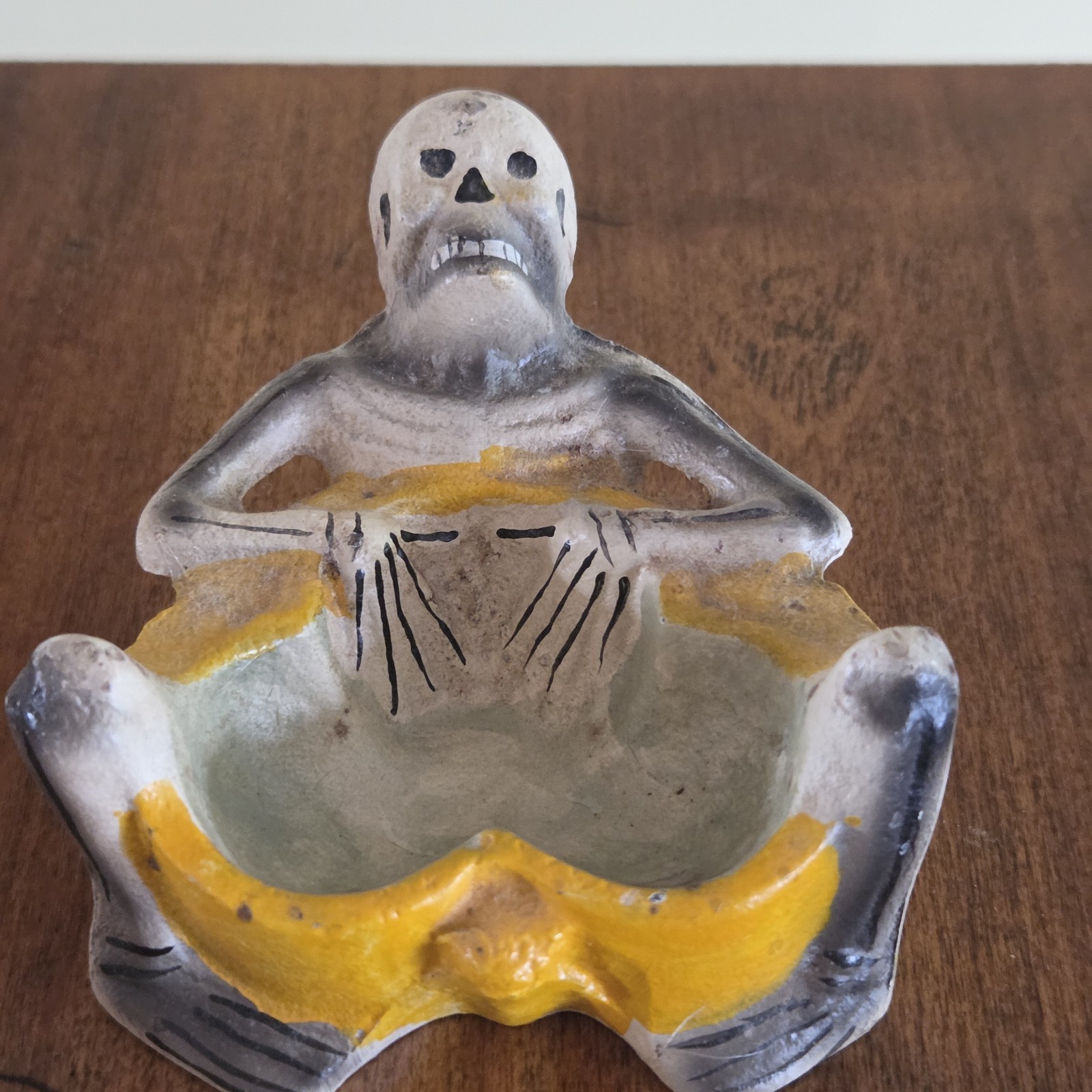 Vintage Cast Iron Skeleton Skull Occult Gothic Ashtray Trinket Dish Halloween Vintage Cast Iron Skeleton Skull Occult Gothic Ashtray Trinket Dish Halloween