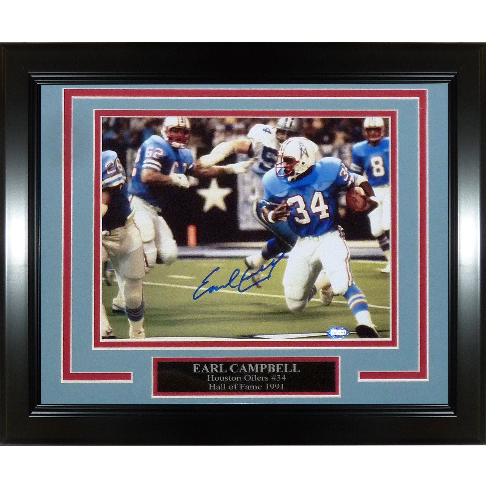 Earl Campbell Autographed Houston Oilers (Horiz Action) Framed 8x10 Photo Earl Campbell Autographed Houston Oilers (Horiz Action) Framed 8x10 Photo