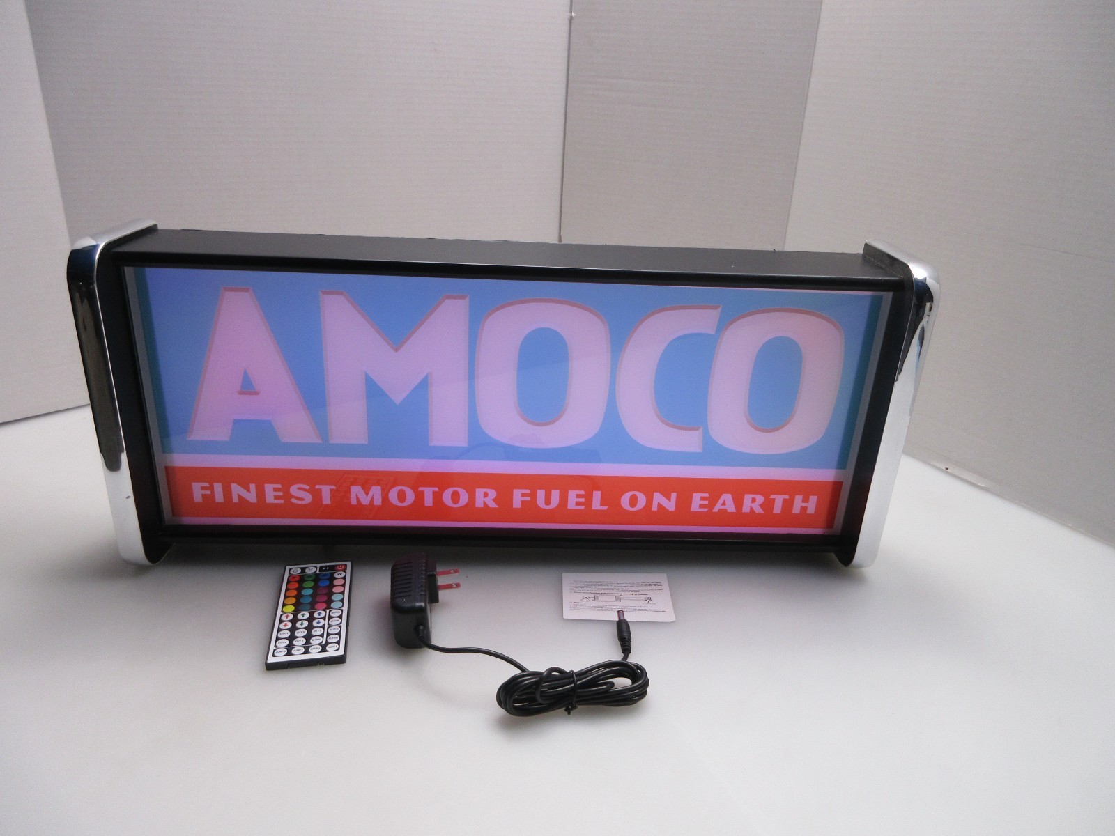 Amoco Motor fuel LED Display lighted sign lightbox Wall hanging Light Amoco Motor fuel LED Display lighted sign lightbox Wall hanging Light