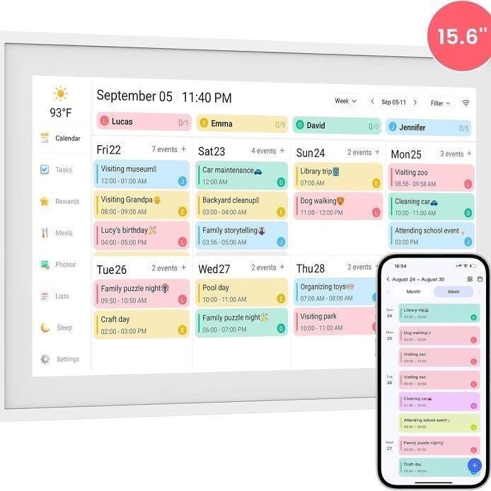 Smart Calendar 15.6in Wall&Desk Planner Digital Calendar&Chore Chart Touchscreen Smart Calendar 15.6in Wall&Desk Planner Digital Calendar&Chore Chart Touchscreen