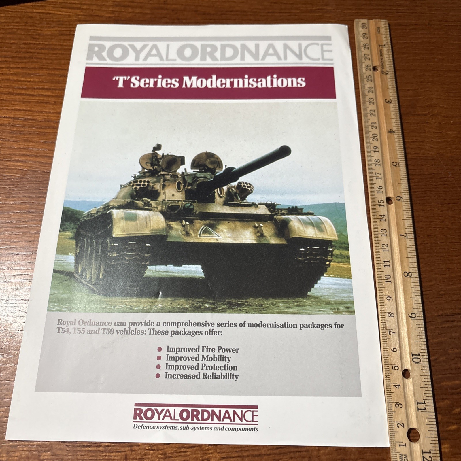 VTG Royal Ordnance T Series Tank Modernizations T54 T55 T59 Military Brochure VTG Royal Ordnance T Series Tank Modernizations T54 T55 T59 Military Brochure