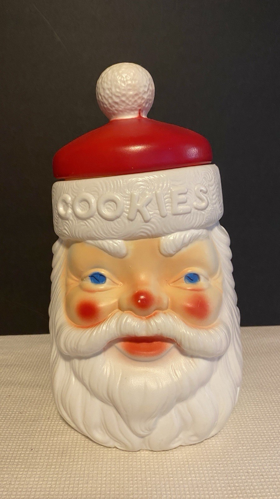Empire Plastic Blow Mold Santa Head Cookie Jar 1973 Vintage Empire Plastic Blow Mold Santa Head Cookie Jar 1973 Vintage