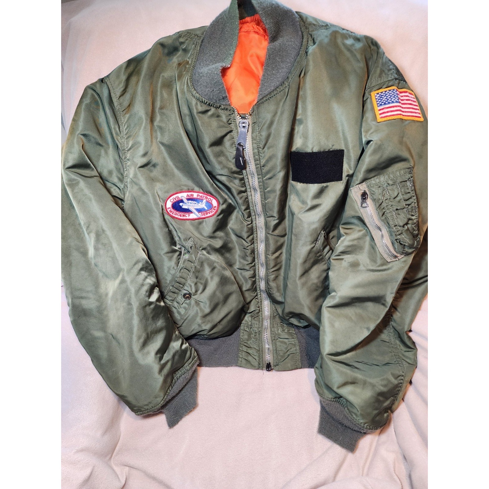 Vintage 1960s- 1970's California Civil Air Patrol Flight Jacket Green Large Vintage 1960s- 1970's California Civil Air Patrol Flight Jacket Green Large