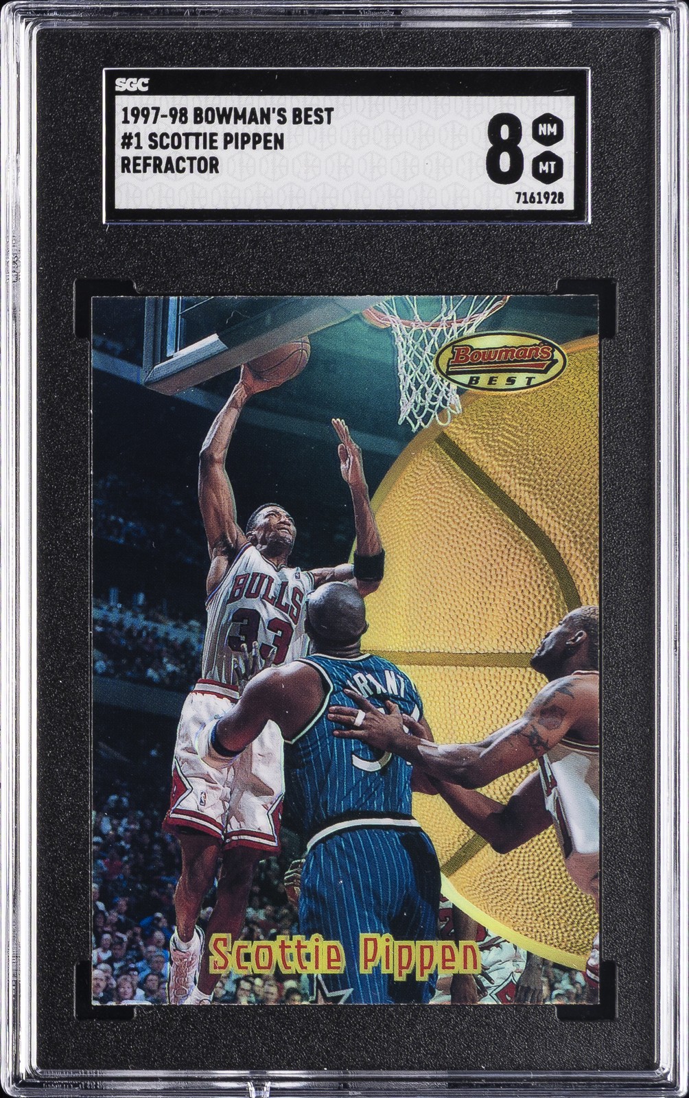 1997-98 BOWMAN\'S BEST REFRACTOR #1 SCOTTIE PIPPEN SGC 8