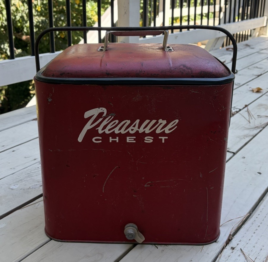 50's Vintage Pleasure Chest Ice Cooler With Bottle Opener And Plug 50's Vintage Pleasure Chest Ice Cooler With Bottle Opener And Plug