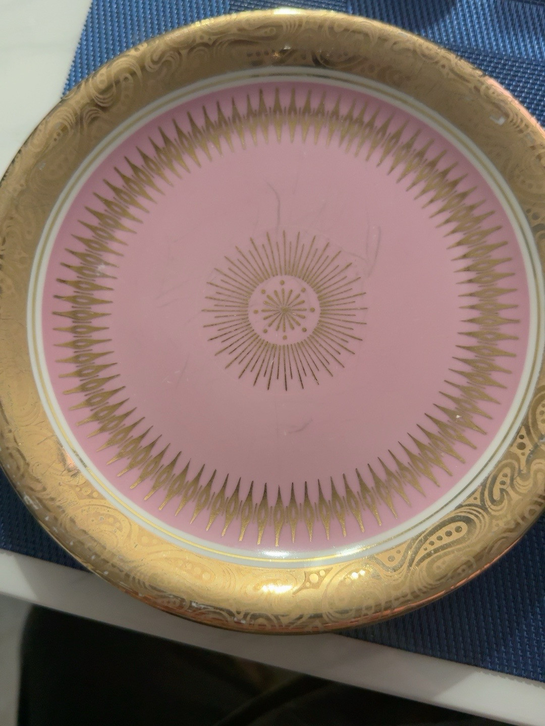 Vintage Eberthal Bavaria W Germany Pink Gold Footed Cup & Cake Plate 8205 Vintage Eberthal Bavaria W Germany Pink Gold Footed Cup & Cake Plate 8205