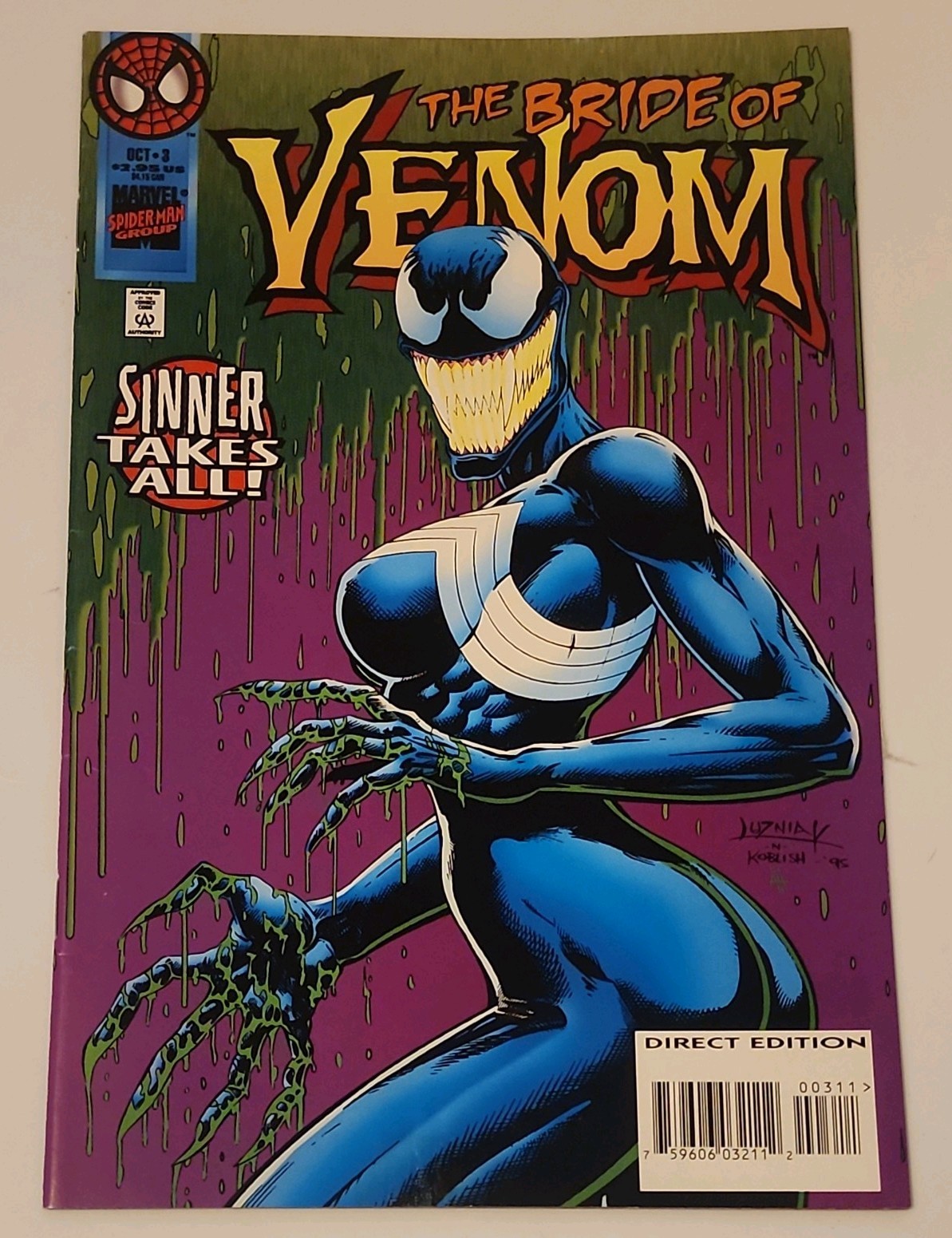 The Bride of Venom: Sinner Takes All #3 First Full Appearance of She-Venom NM
