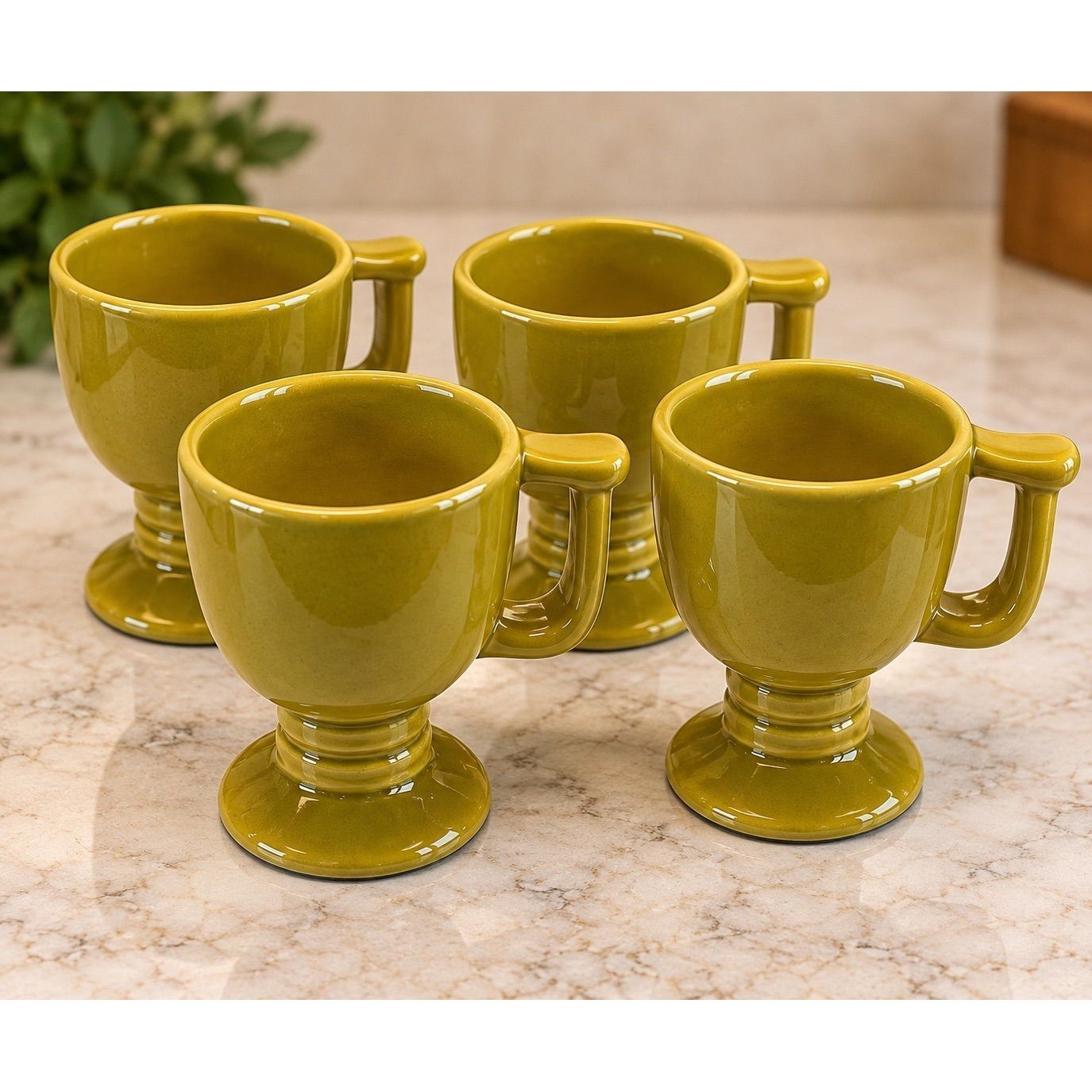 Frankoma Pottery C13 pedestal coffee mugs SET Frankoma Pottery C13 pedestal coffee mugs SET