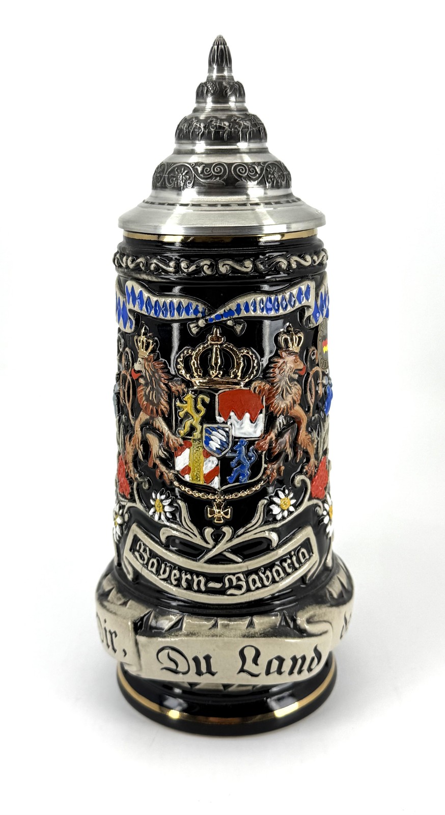 King Bayern-Bavaria German Lidded Beer Stein 0.5L Munich Neuschwanstein Germany
