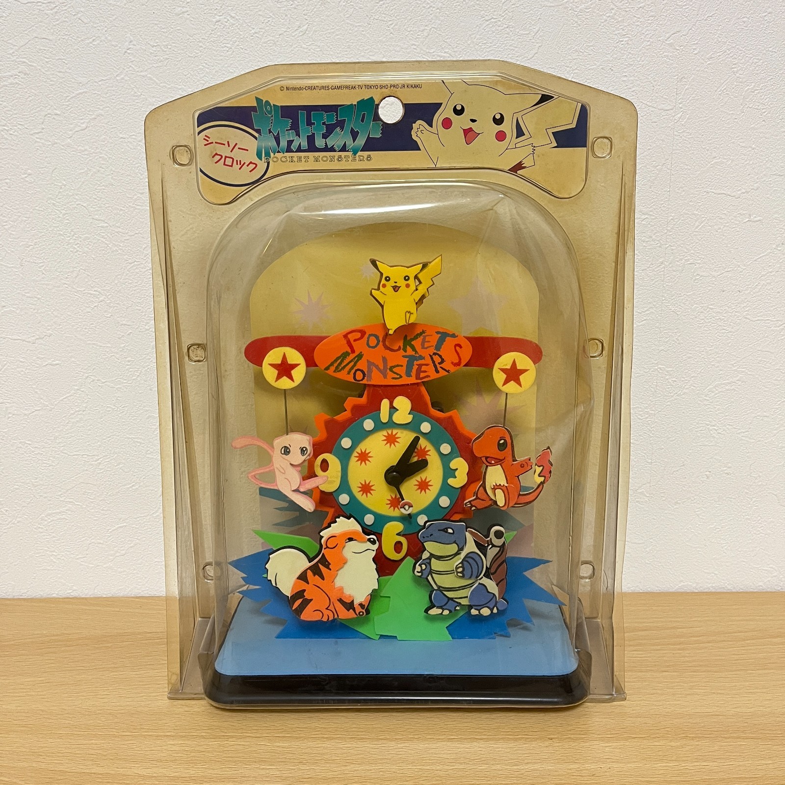Vintage Pokemon Seesaw Table Clock Pikachu Mew Charmander Growlithe Blastoise JP Vintage Pokemon Seesaw Table Clock Pikachu Mew Charmander Growlithe Blastoise JP