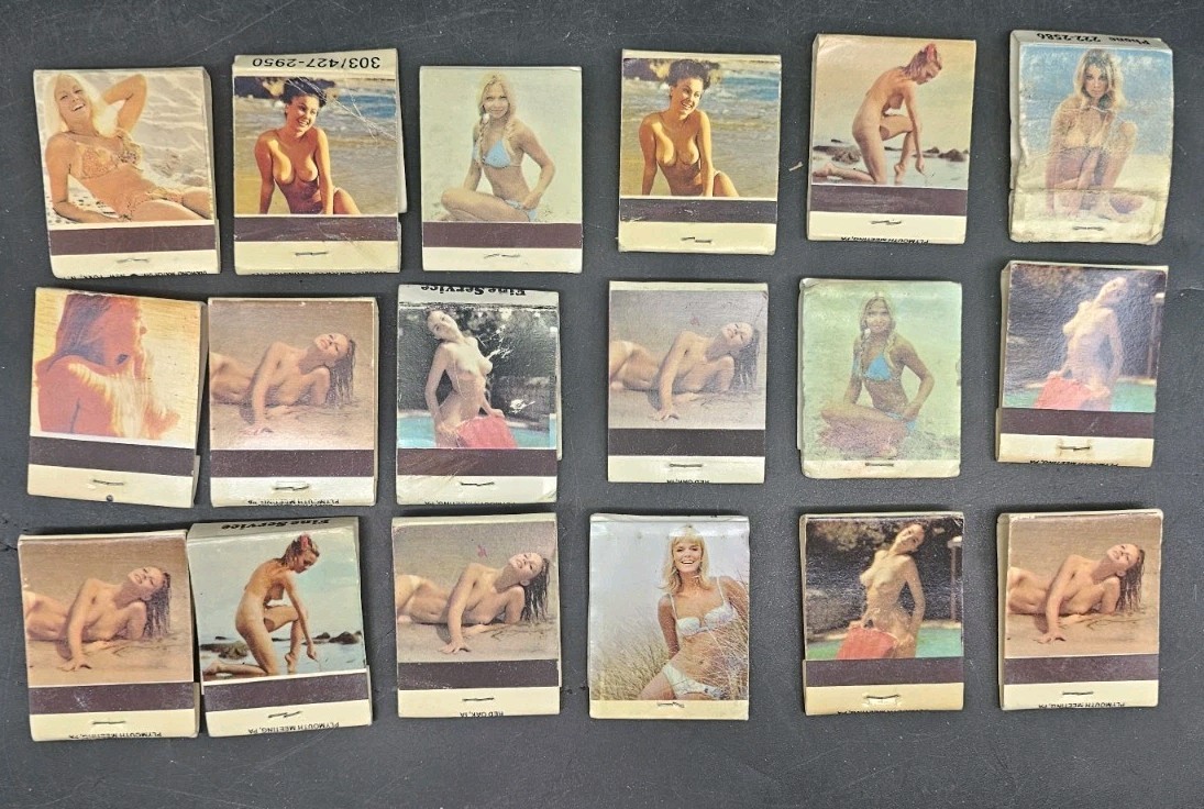 Vintage Front Strike Girlie Pinup Girls Risque Matchbook Lot Of 18 used/unused Vintage Front Strike Girlie Pinup Girls Risque Matchbook Lot Of 18 used/unused