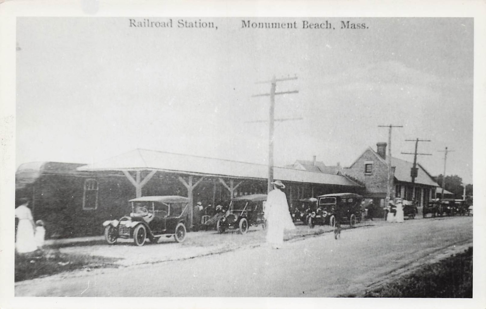 RPPC Monument Beach MA  Cape Cod Train Railroad Station Depot Photo Postcard 40A