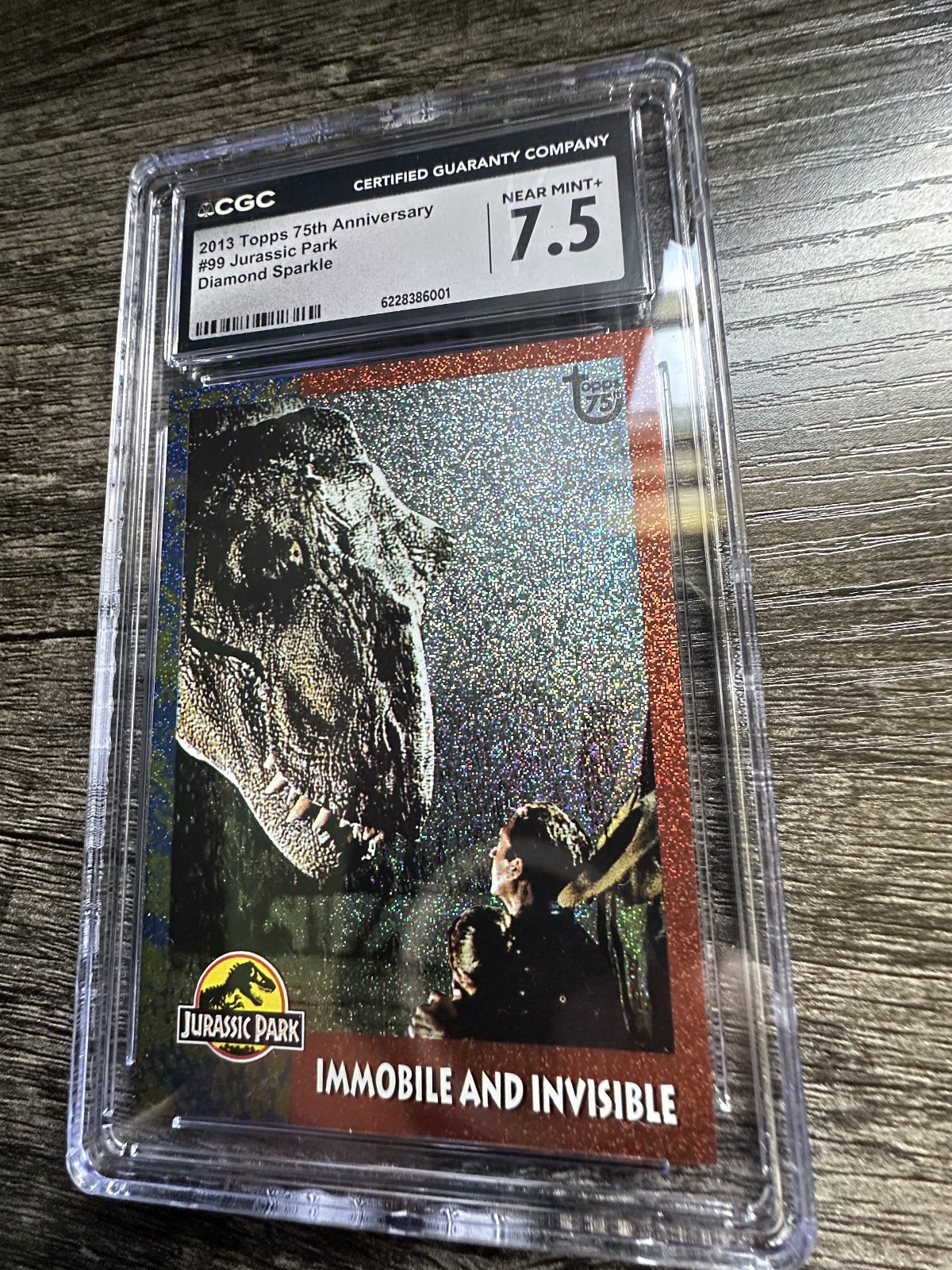 2013 Topps 75th Anniversary Diamond Sparkle Anniversary 99 Jurassic Park CGC 7.5 2013 Topps 75th Anniversary Diamond Sparkle Anniversary 99 Jurassic Park CGC 7.5
