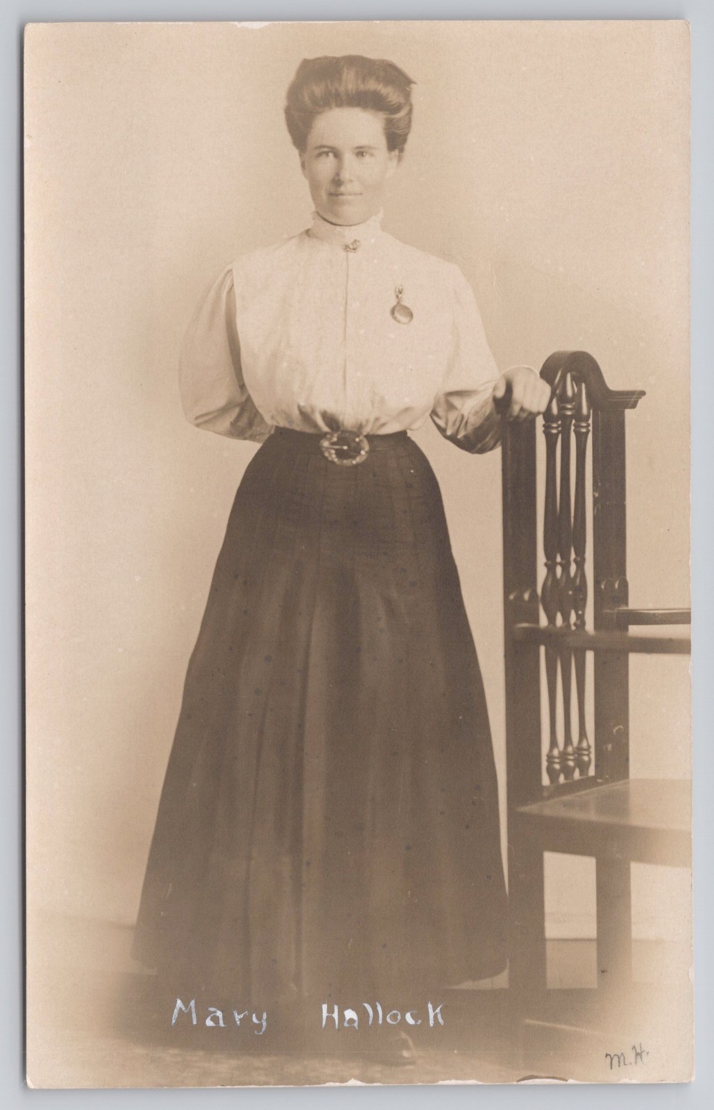 RPPC Gretna Kansas Mary Hallock Woman Standing Portrait 1909 RPPC Gretna Kansas Mary Hallock Woman Standing Portrait 1909