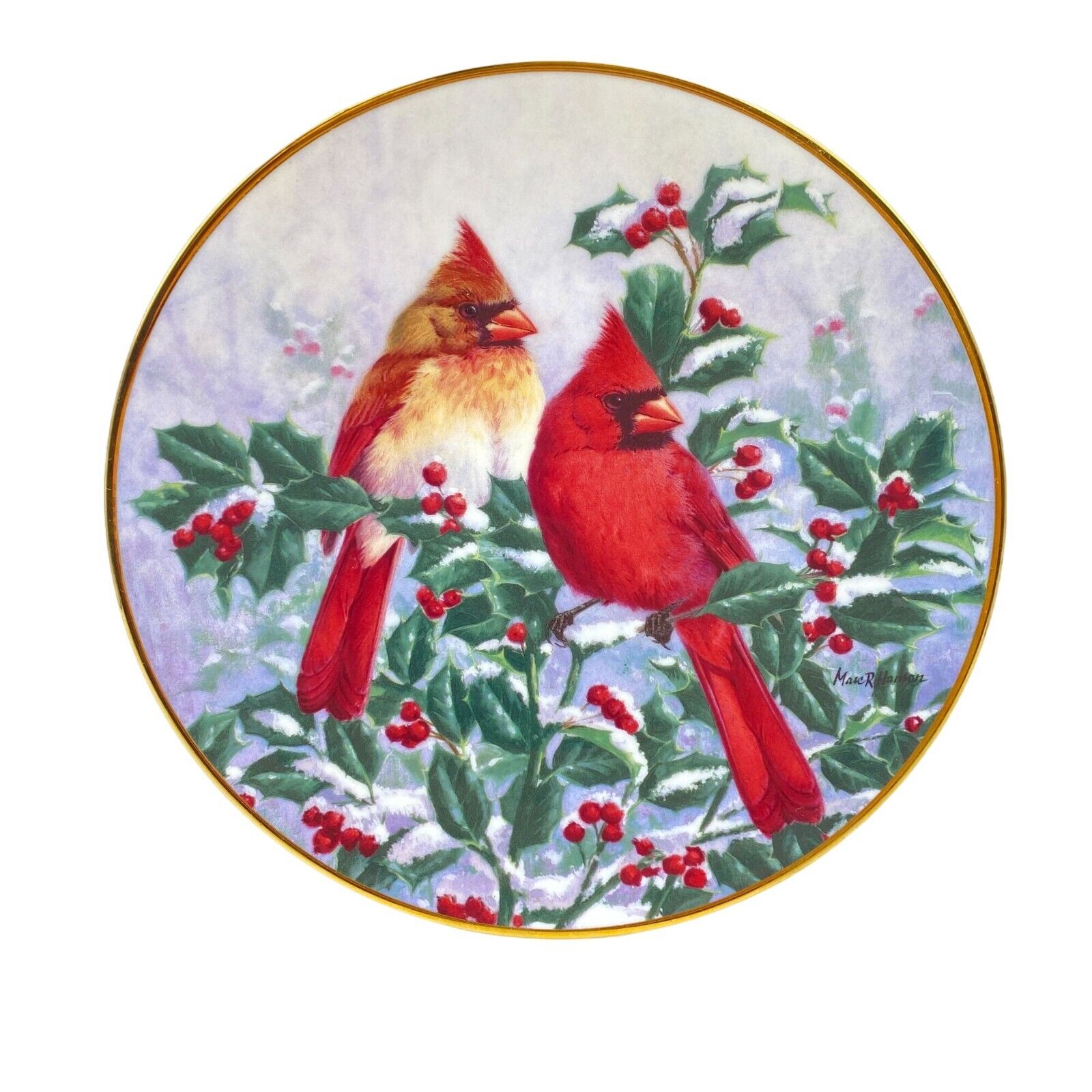 The Hamilton Collection Winter’s Splendor cardinal Plate No 2311 B