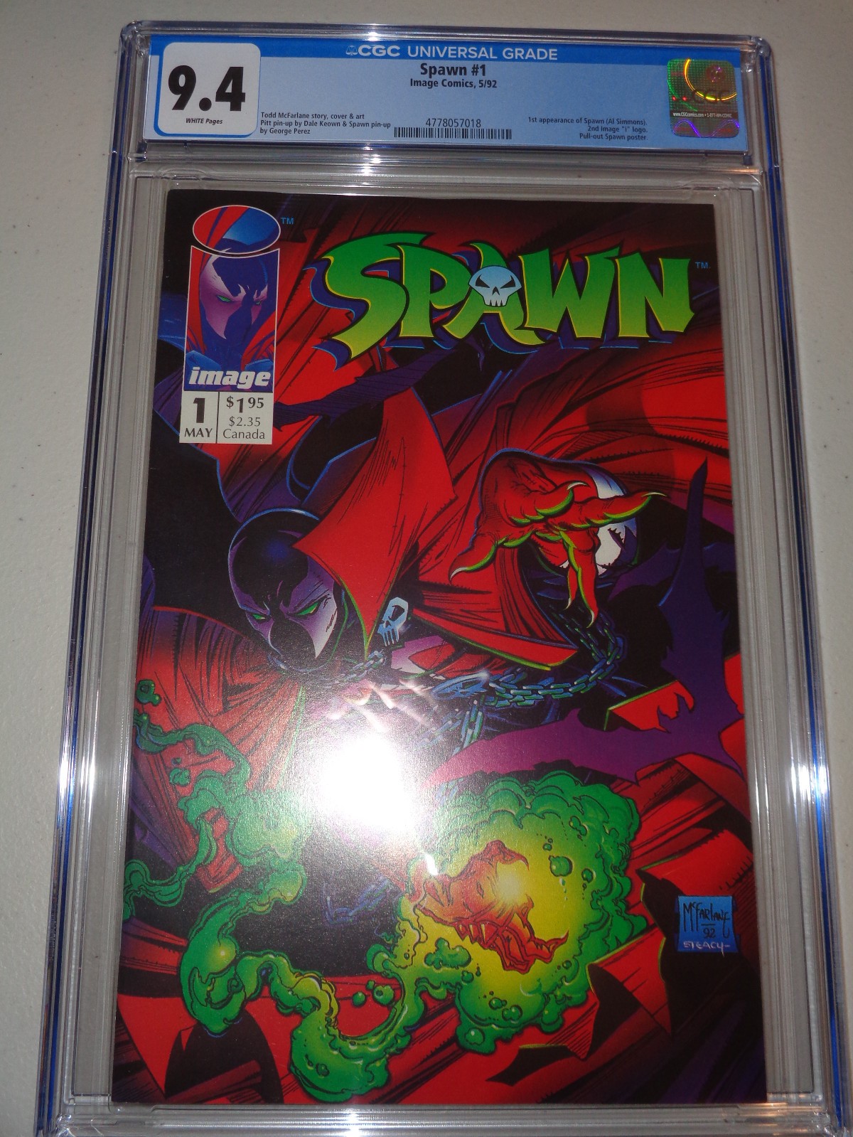 SPAWN #1 - CGC 9.4 NM (1st App. of Spawn ; 1992 Image Comics ; White Pages) 