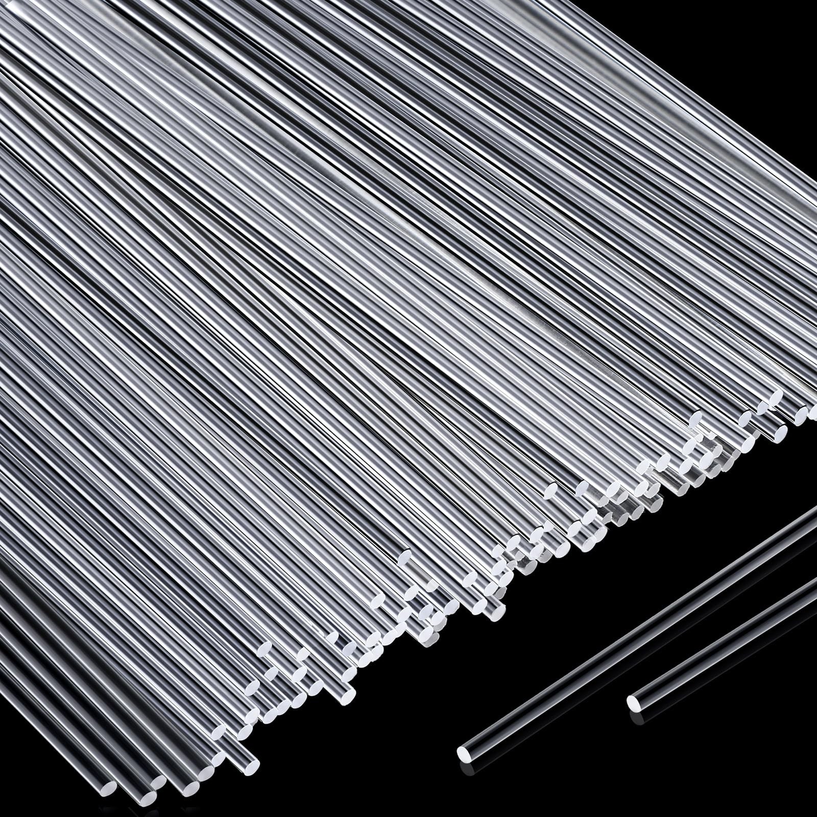 Vicenpal 120 Pcs 8 Inch Clear Acrylic Rods 2 mm Plant Stakes Acrylic Dowel Rods