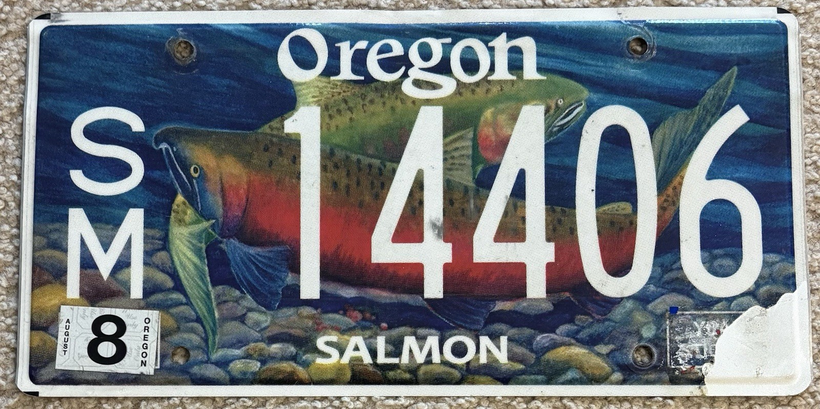 New Style Oregon Salmon Speciality License Plate SM 14406