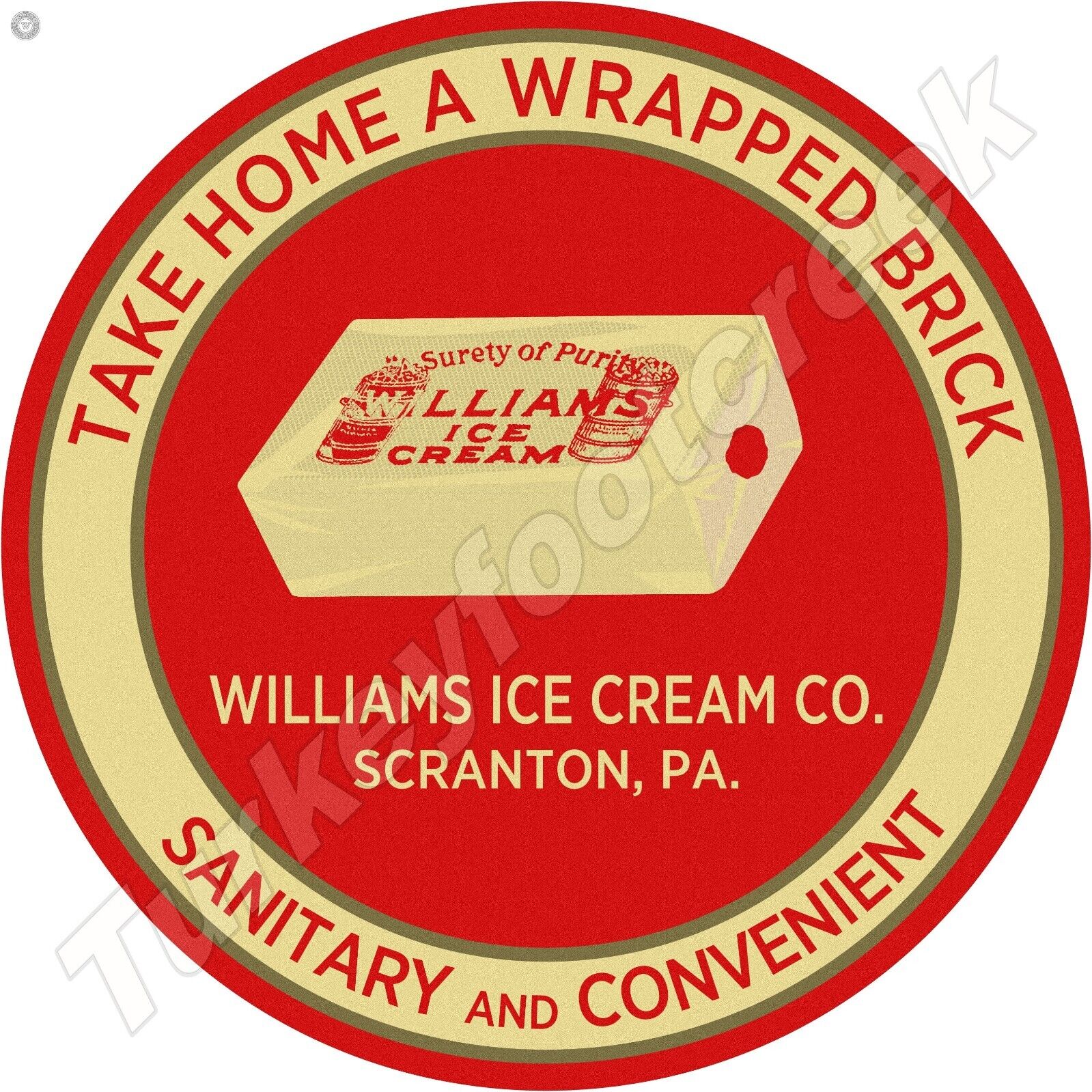 Williams Ice Cream Round Metal Sign 2 Sizes To Choose From