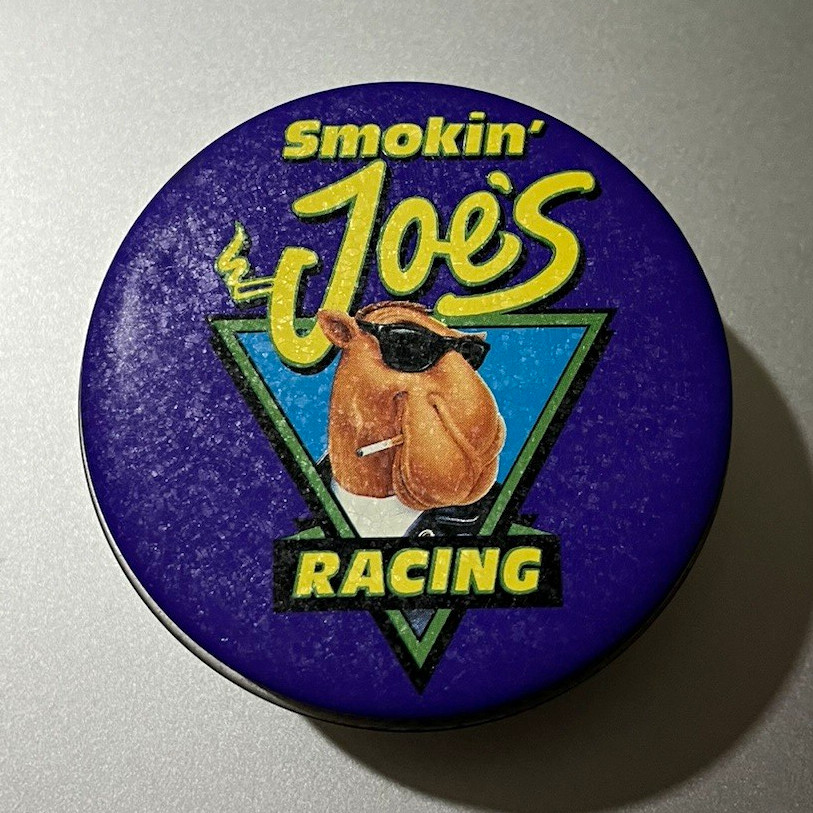 Zippo Smokin\' Joe\'s Racing Lighter w/ Insert, Paperwork, Round Metal Tin Case