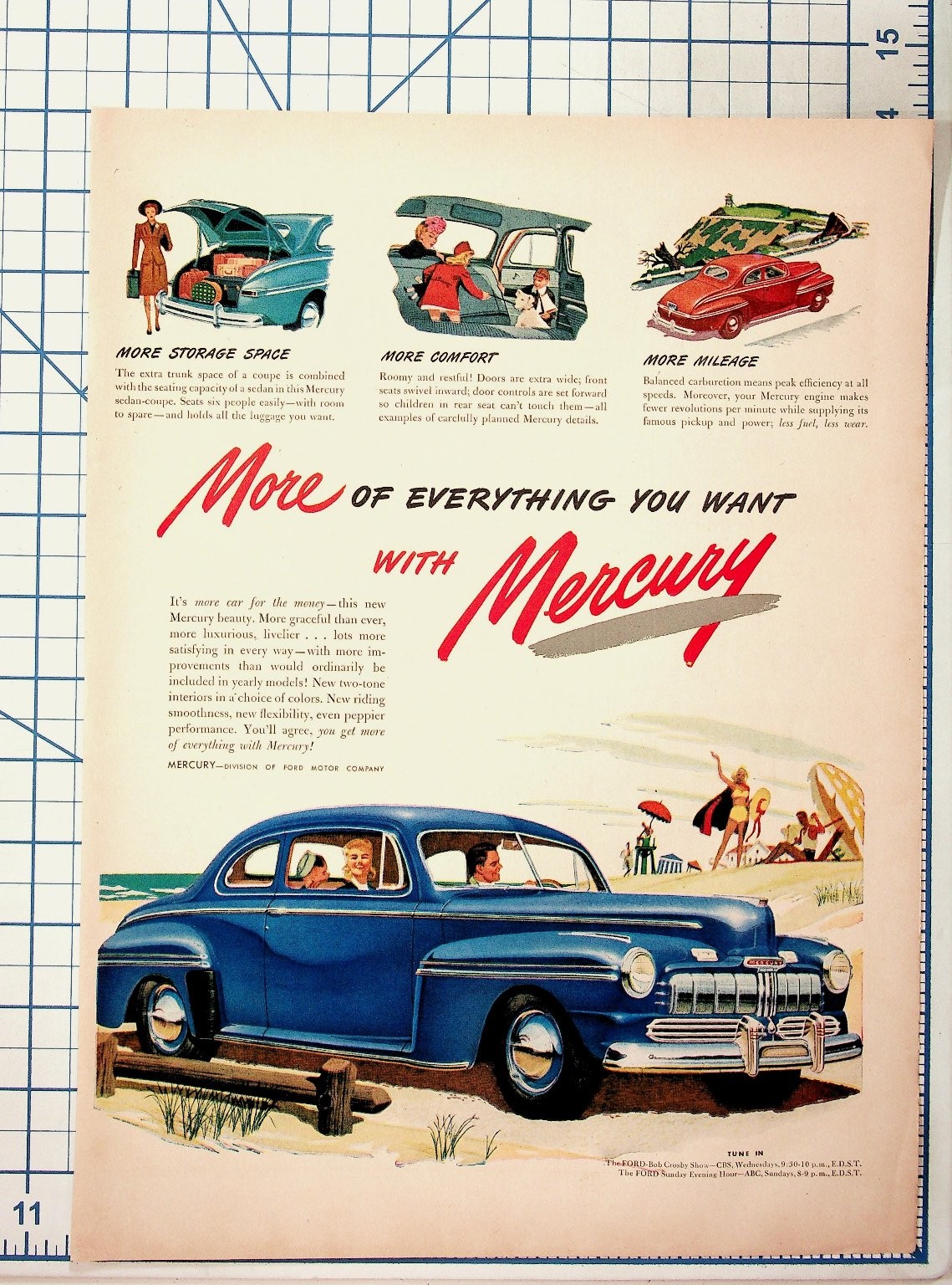 1949-50 Mercury Car Vintage Magazine Ad Ford Division Auto Ephemera 1949-50 Mercury Car Vintage Magazine Ad Ford Division Auto Ephemera