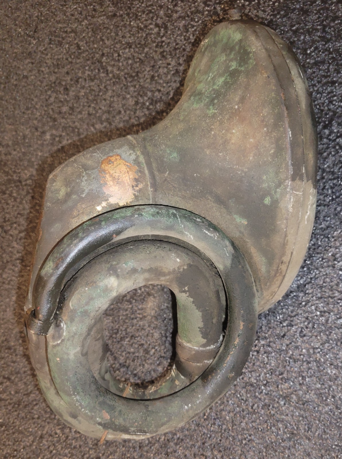 Rough Brass-Era Rubes Double Twist Horn ca. 1909-1912 Horseless Carriage Rough Brass-Era Rubes Double Twist Horn ca. 1909-1912 Horseless Carriage