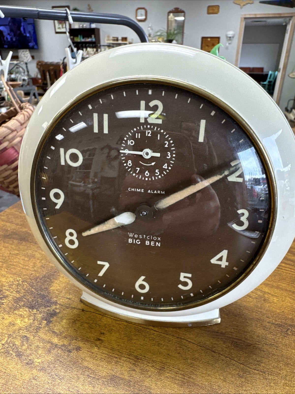 Vtg 1949 Westclox Big Ben Cream/Brown 48 Hour Clock Wind-Up Made In USA Vtg 1949 Westclox Big Ben Cream/Brown 48 Hour Clock Wind-Up Made In USA