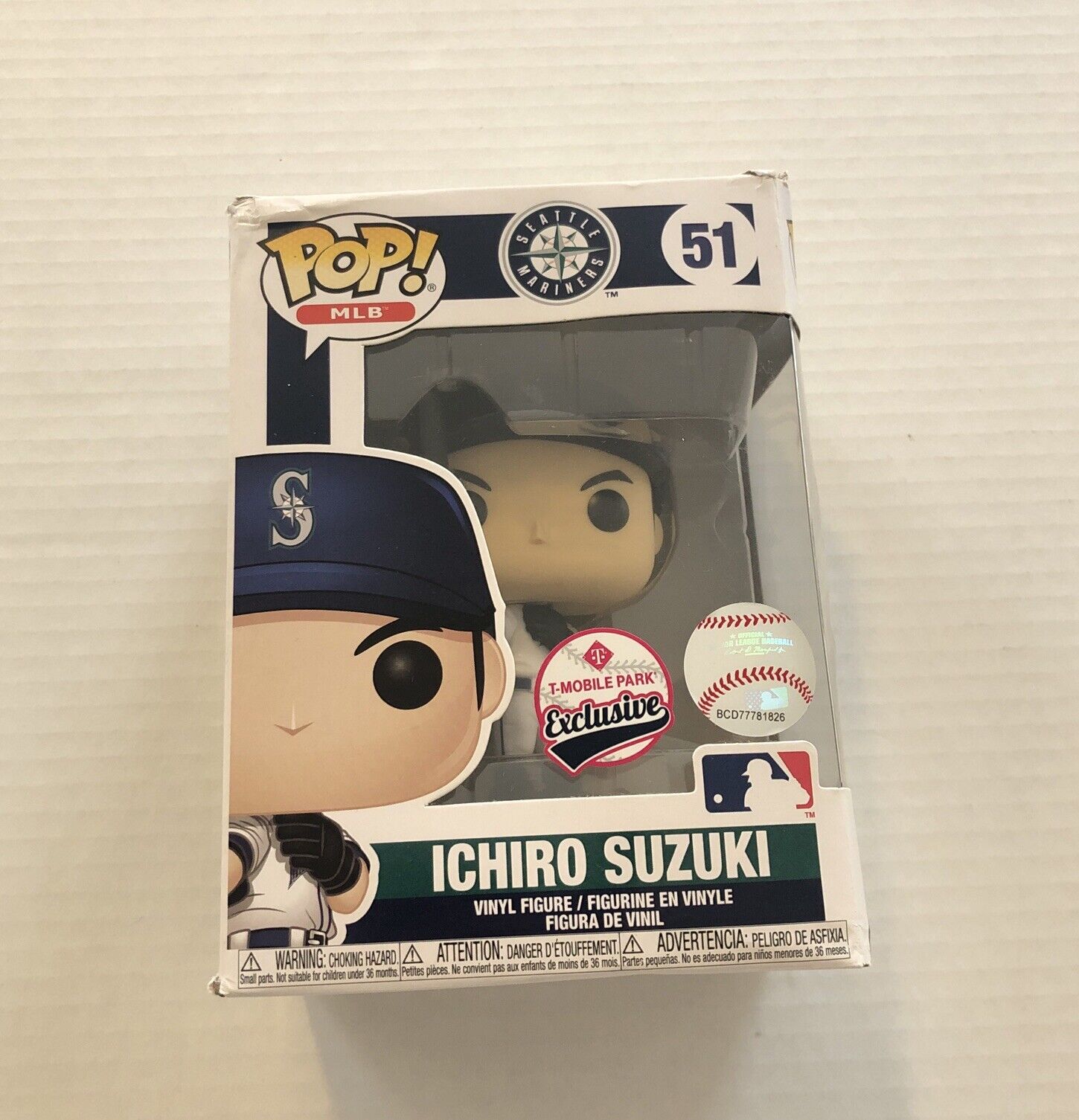Funko Pop Ichiro Suzuki #51 Seattle Mariners Baseball T-Mobile Park Exclusive