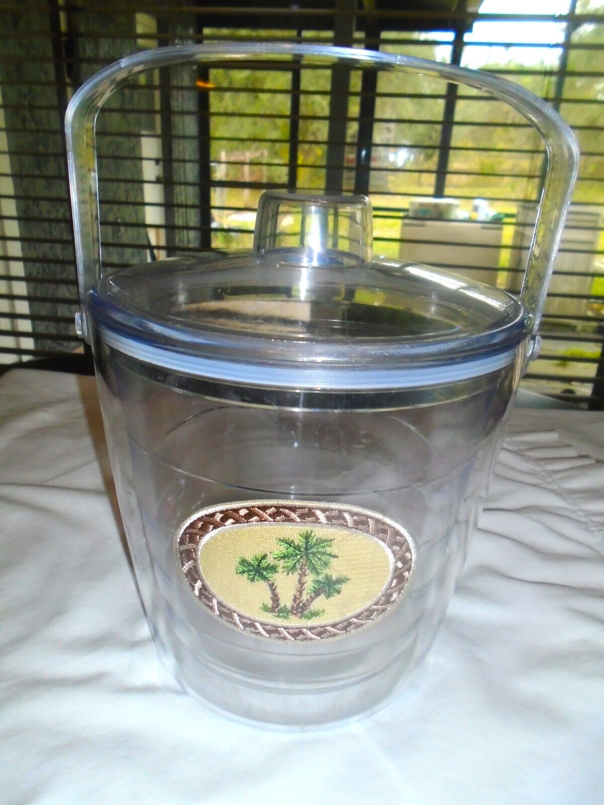 Tervis Tumbler Ice Bucket INSULATED 2.5 Qt. Palm Trees Acrylic Clear Tropical