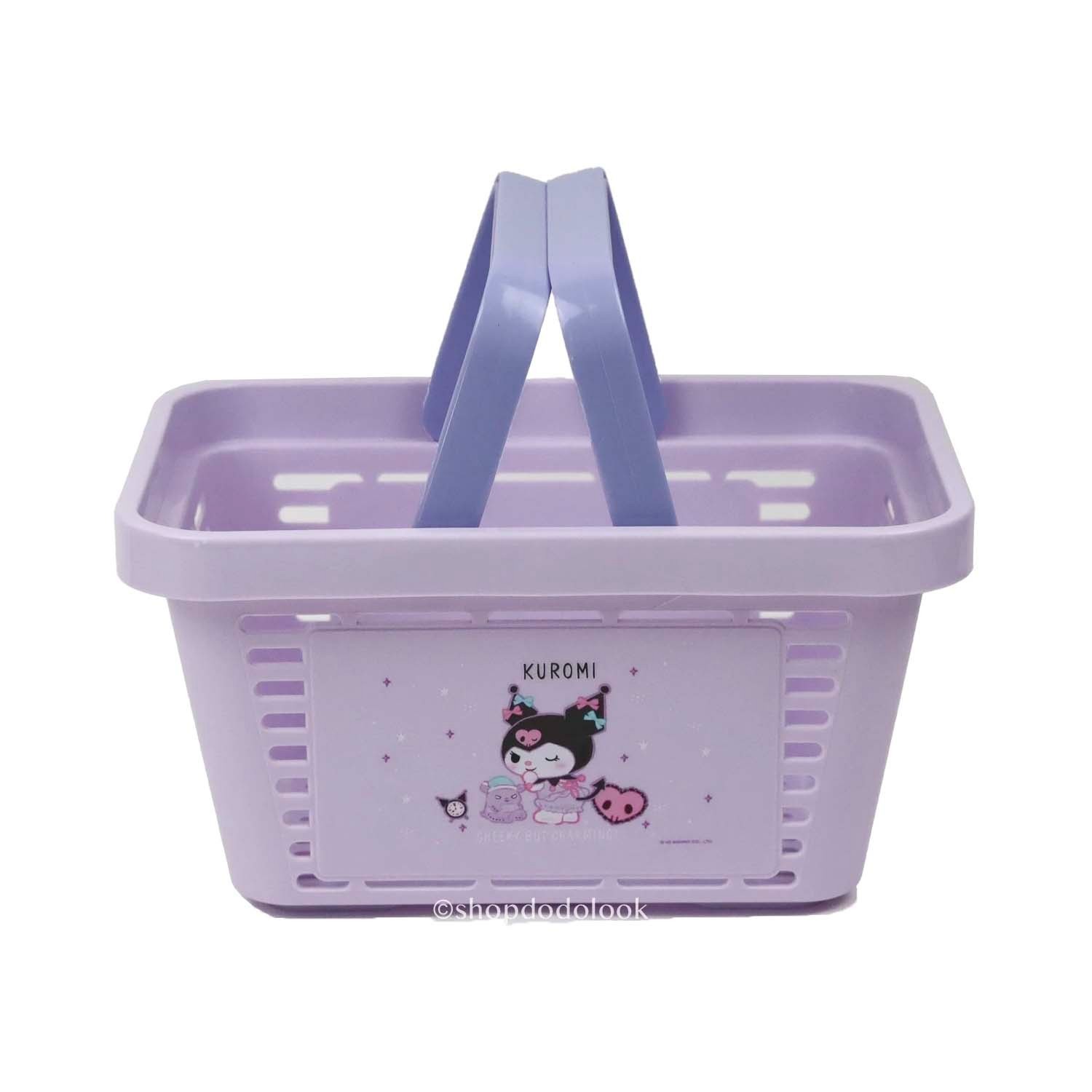 MINISO Kuromi Mini Shopping Basket Storage Organizer Caddy Purple Kawaii